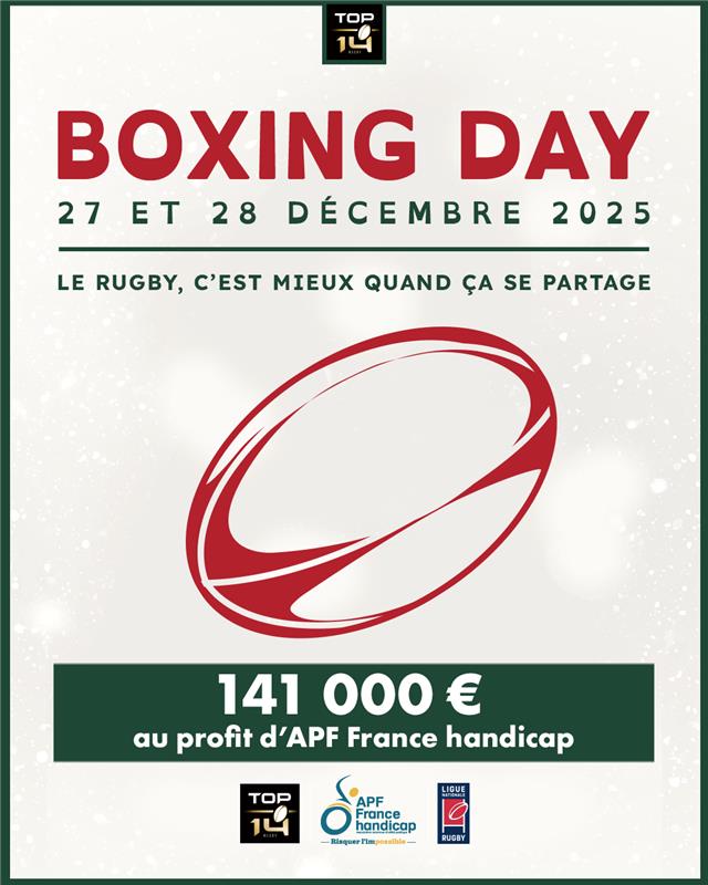 Boxing Day 2025 : 141 000 € en faveur de l'association apf France handicap