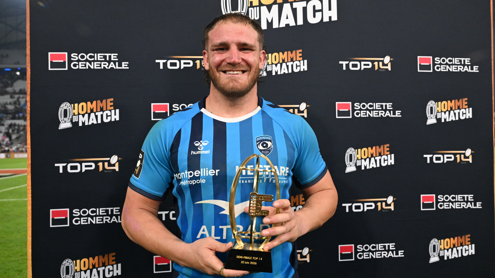Demi-finales TOP 14 :  Lenni Nouchi élu homme du match Société Générale
