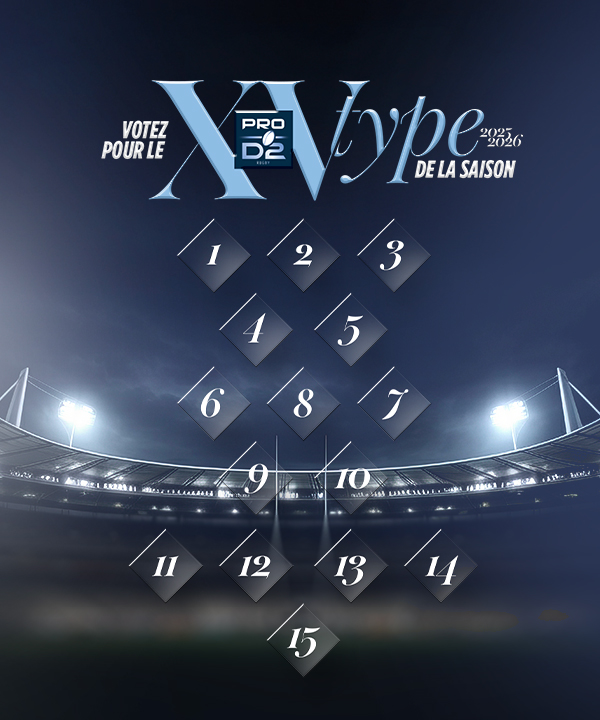 Compose ton XV type de la saison de PRO D2
