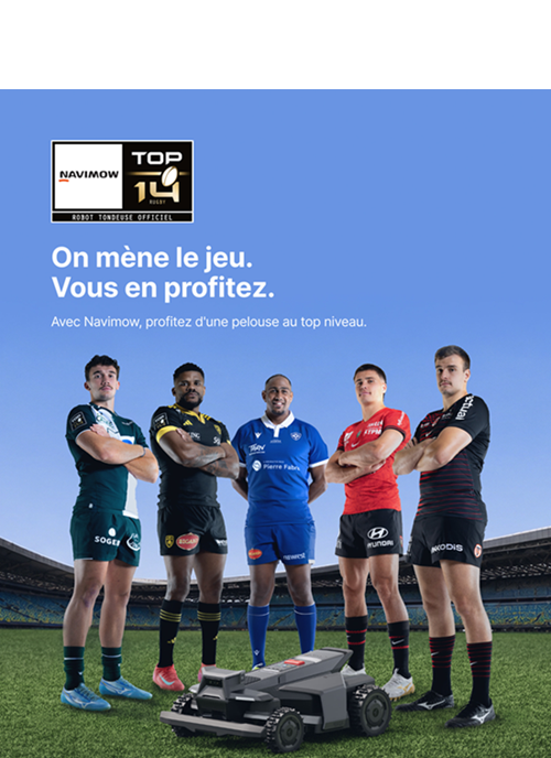 Navimow devient fournisseur officiel du TOP 14 jusqu'en 2029
