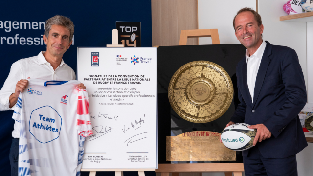 La LNR et France Travail s’engagent ensemble pour faire du rugby professionnel un levier concret d’insertion socio-professionnelle.