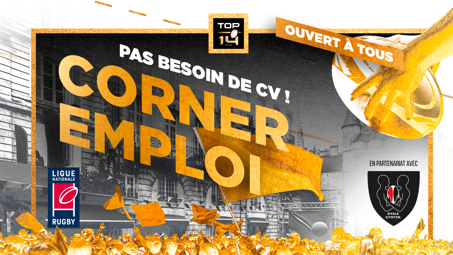 PLUS DE 100 OFFRES D’EMPLOIS A POURVOIR SUR LE CORNER EMPLOI DU TOP 14 RUGBY TOUR A LIMOGES !