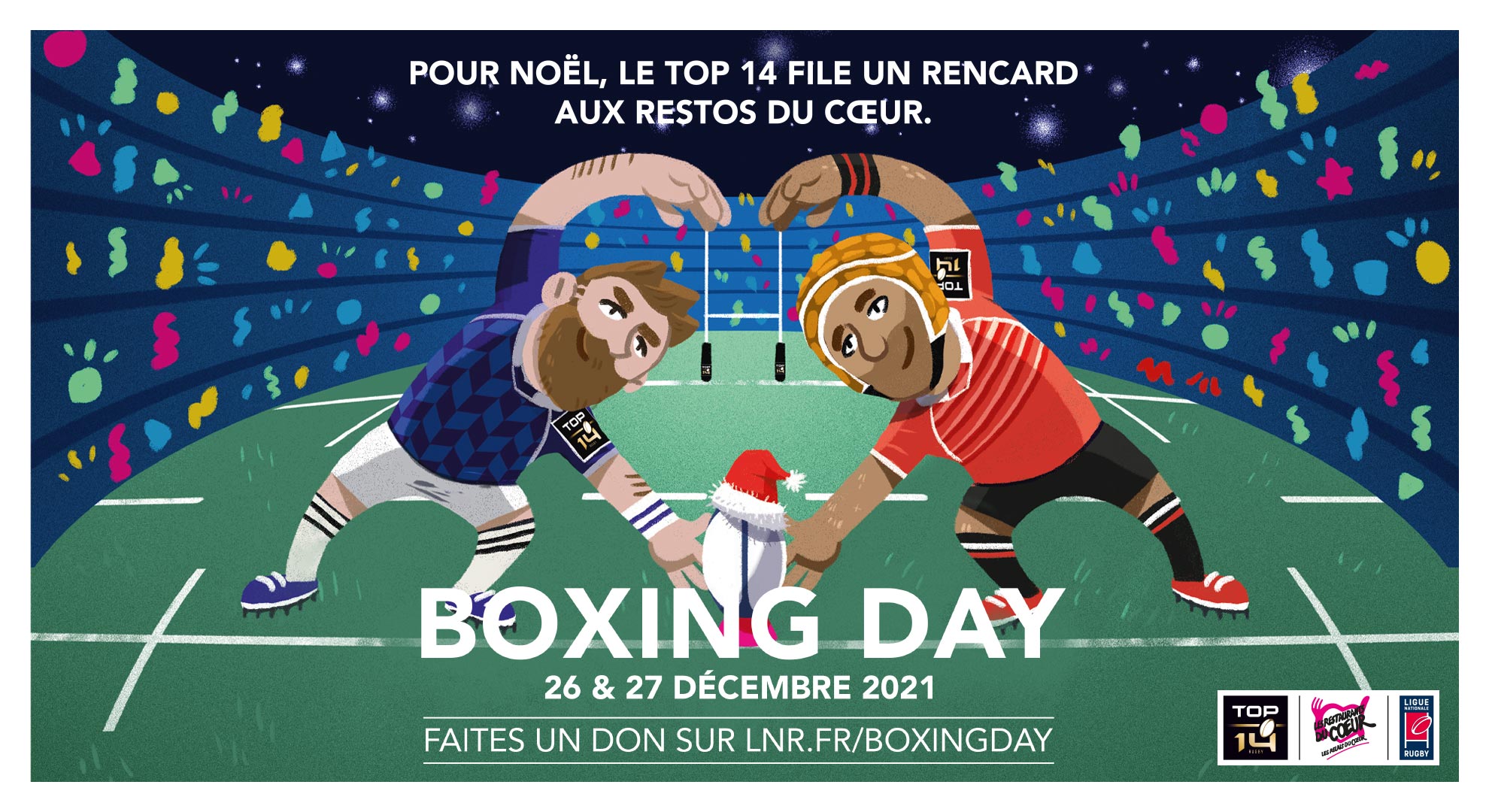 LE TOP 14 FILE UN RENCARD AUX RESTOS DU CŒUR A L’OCCASION DU BOXING DAY