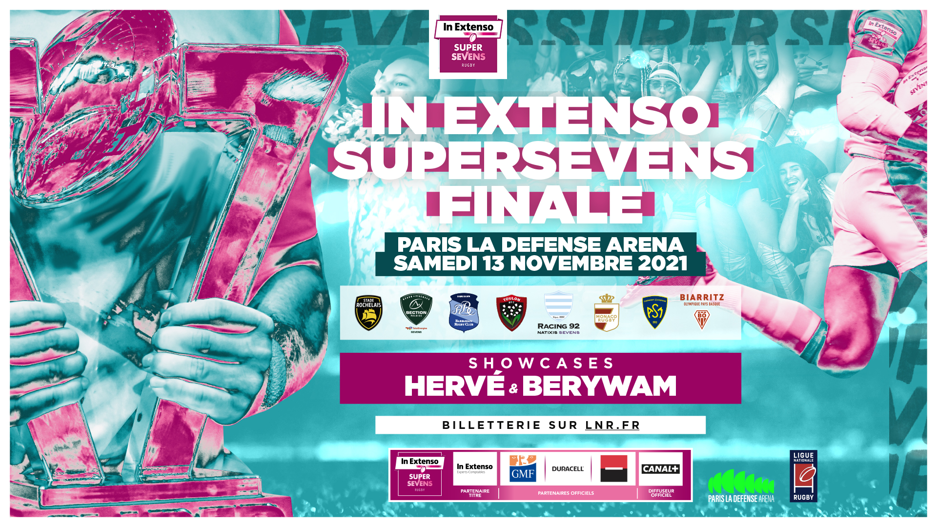 FINALE DE L’IN EXTENSO SUPERSEVENS : BERYWAM ET HERVE FERONT LE SHOW A PARIS LA DEFENSE ARENA POUR LE FESTIVAL DU RUGBY A 7