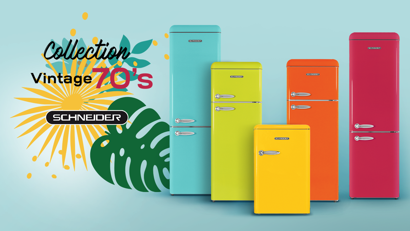 Schneider - collection de réfrigérateurs Vintage 70's 
