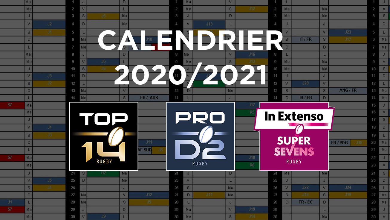 TOP 14 - PRO D2 - In Extenso Supersevens | Le calendrier de la saison 2020/2021