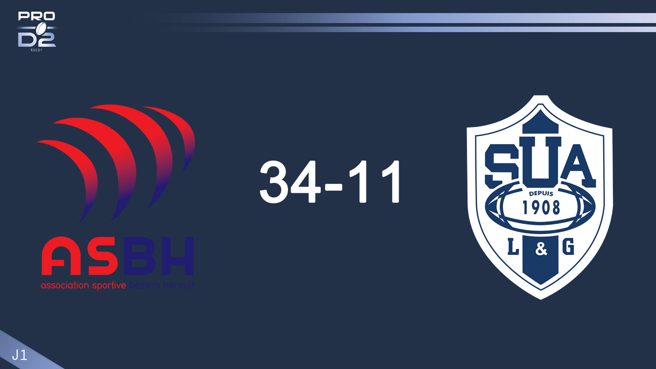 PRO D2, J1| Béziers – Agen : 34-11