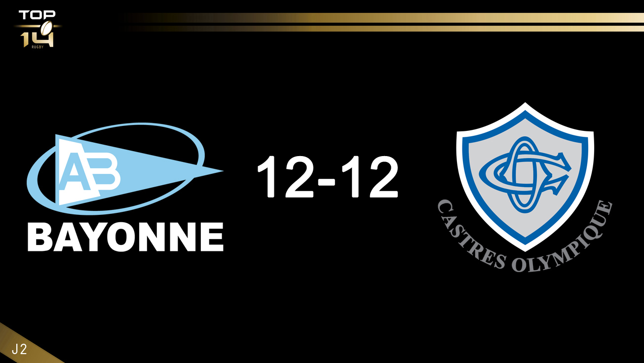 TOP 14, J2 | Bayonne – Castres : 12-12