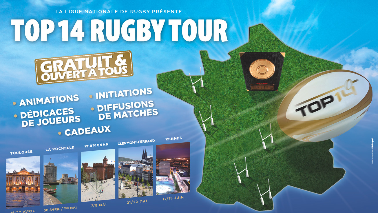 TOP 14 RUGBY TOUR 2016 - Les étapes !