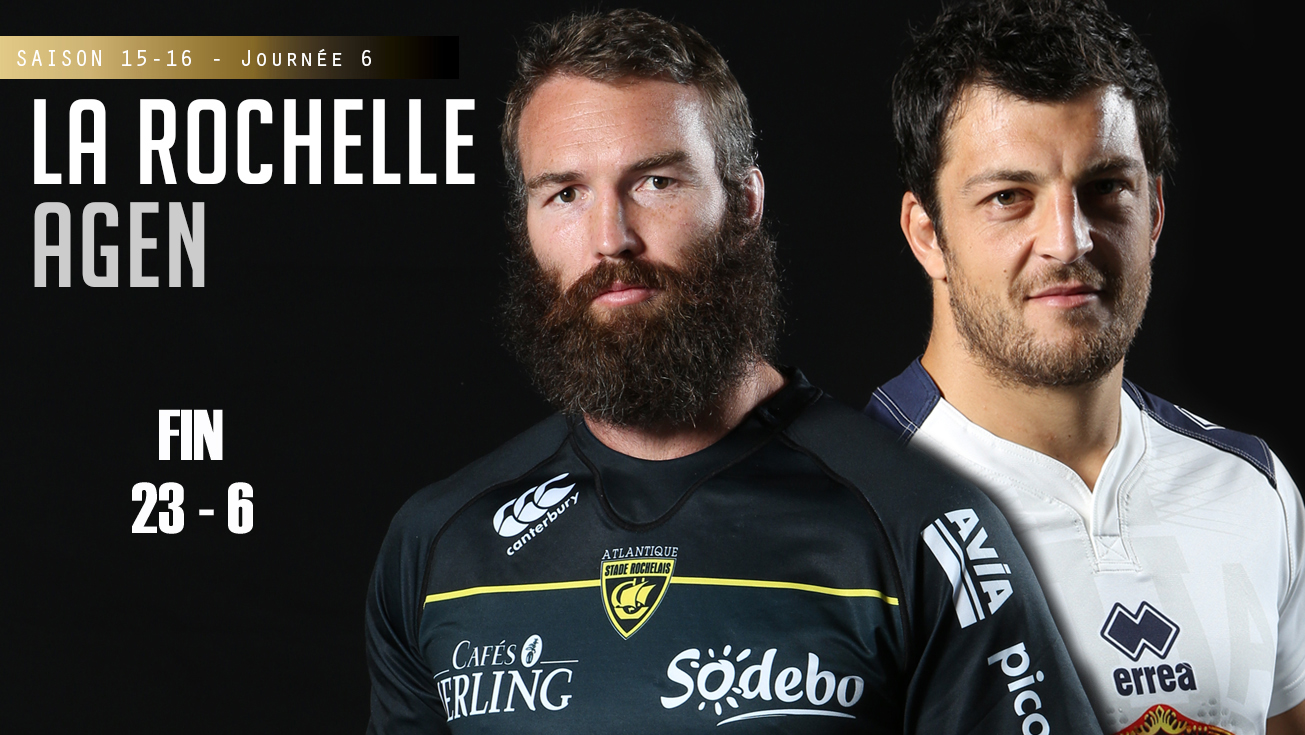 TOP 14, J1 - La Rochelle - Agen : 23 (bo) - 6