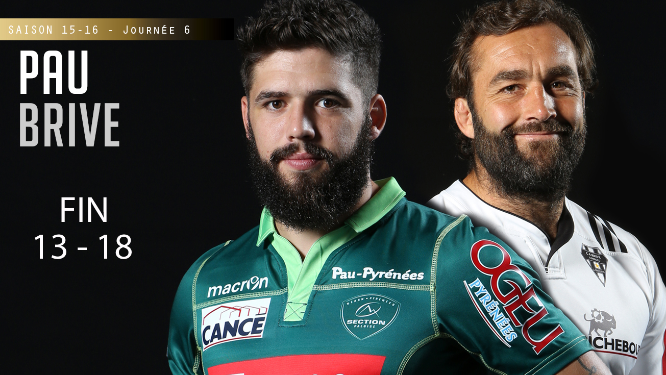 TOP 14, J6 - Pau - Brive : 13 (bd) - 18
