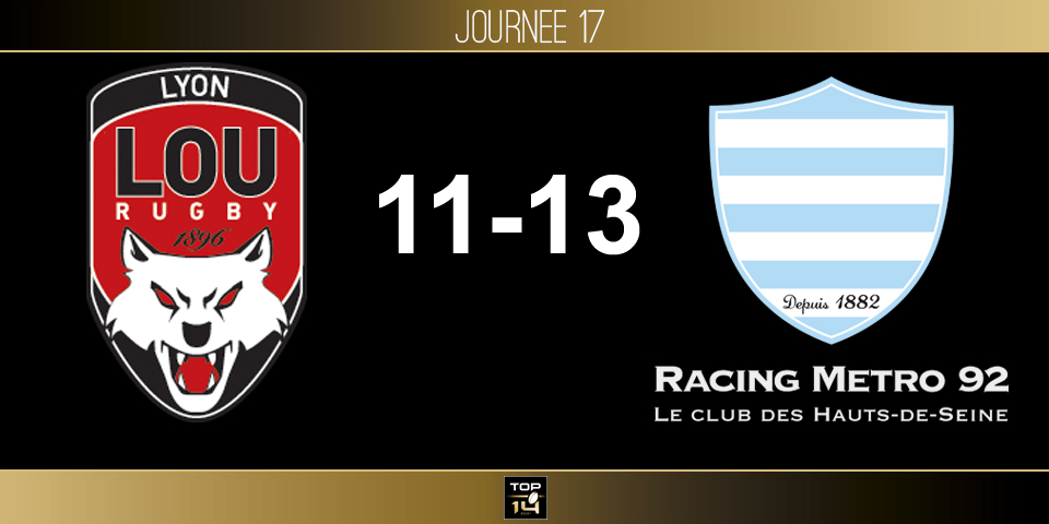 TOP 14, J17 - Lyon – Racing-Métro 92: la machine ciel et blanche inarrêtable