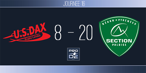 PRO D2, J16 - Dax - Pau : les locaux restent en zone rouge