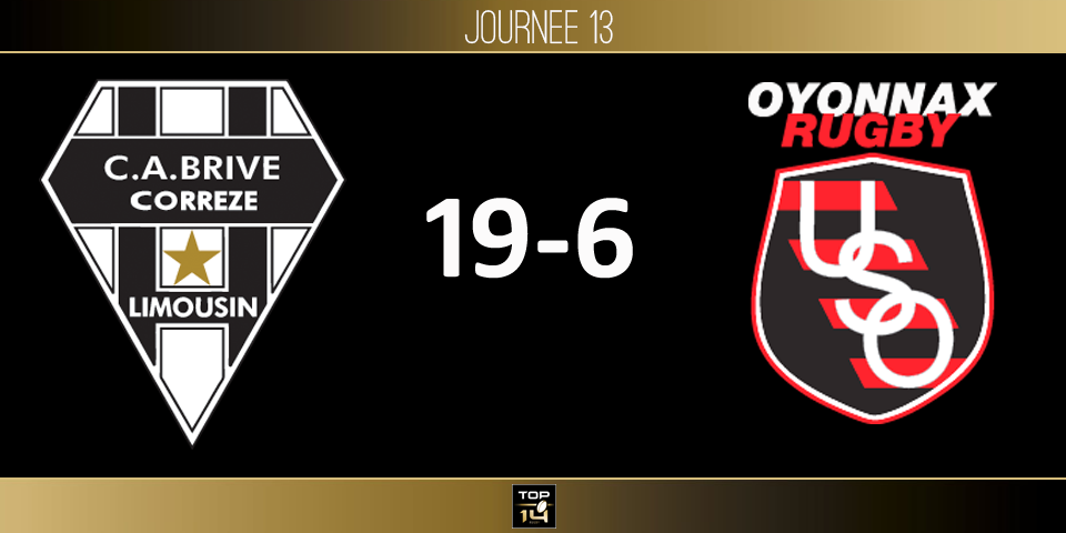 TOP 14, J13 - Brive - Oyonnax: Le CAB retrouve la victoire