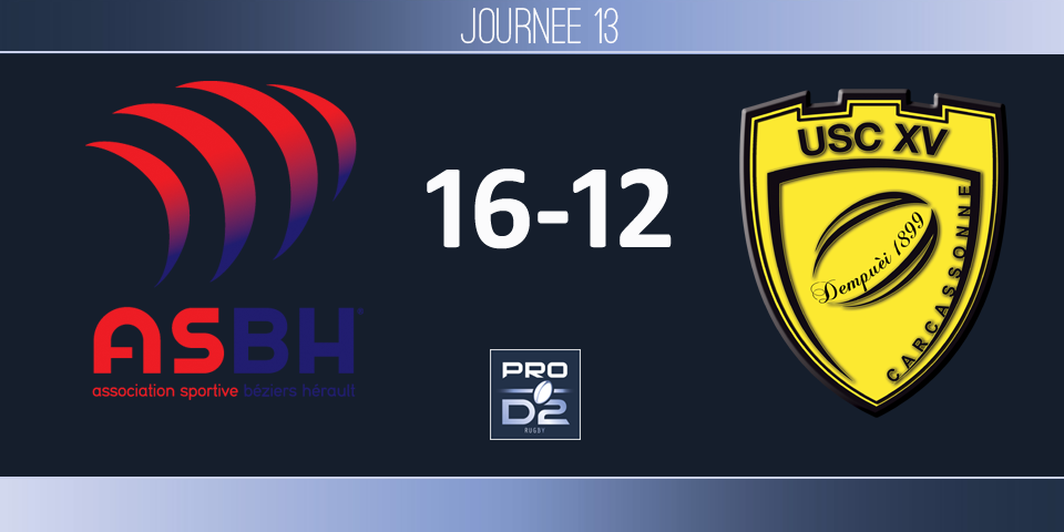 PRO D2, J13 - Béziers - Carcassonne: l&#039;ASBH sur le fil