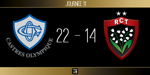 TOP 14, J11 - Castres-Toulon : victoire des locaux