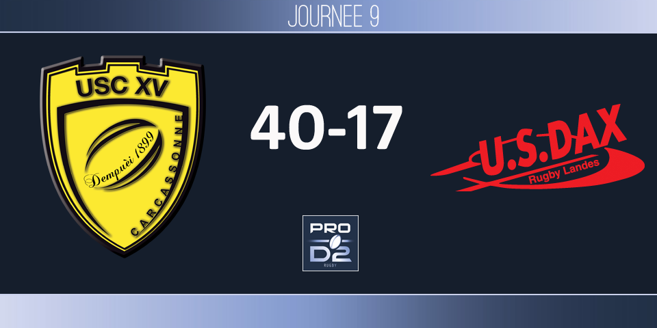 PRO D2, J9 - Carcassonne - Dax: la démonstration audoise