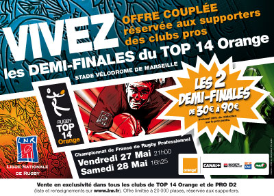 Demi-finales TOP 14 Orange: communiqué de presse relatif à la billetterie